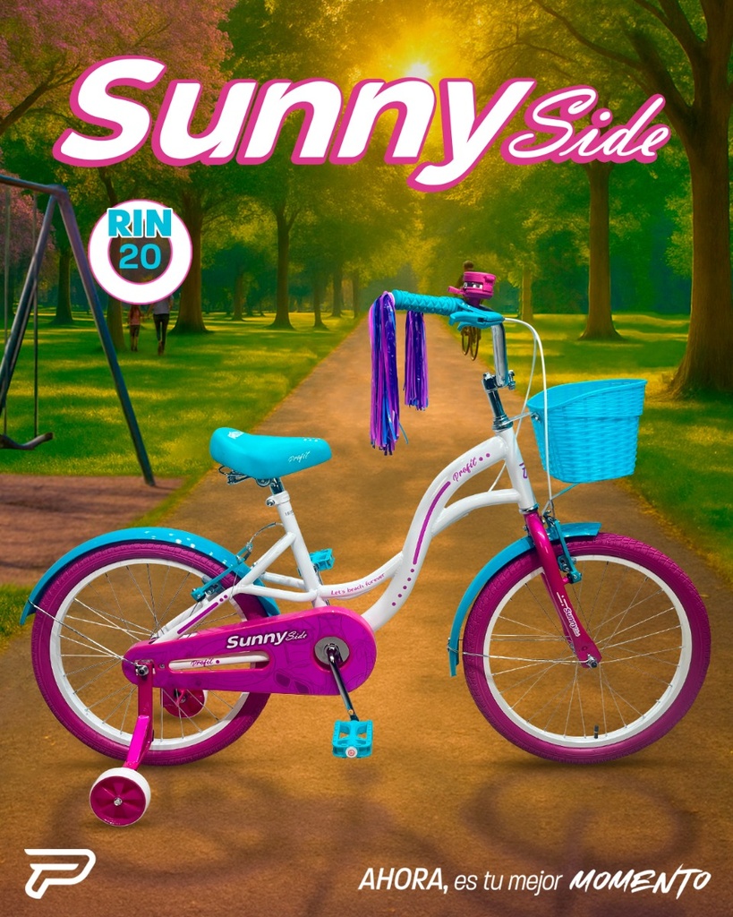 BICICLETA 20er PROFIT SUNNY SIDE 1 VEL BLANCO-ROSADO-AZUL