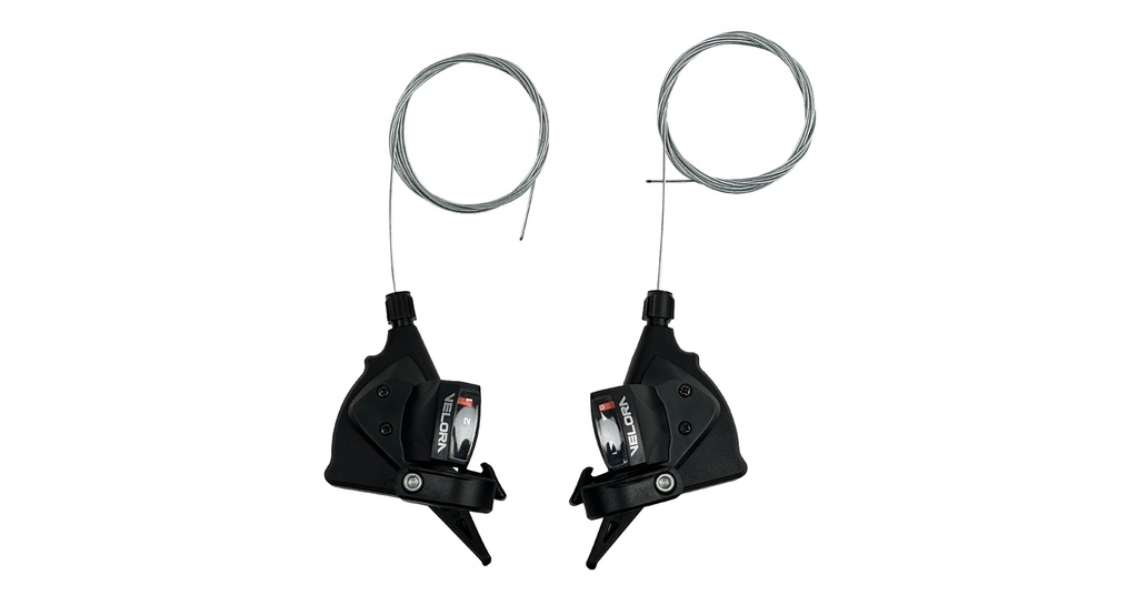 PALANCAS RAPID-FIRE INDEX, MTB 2X8 VELOCIDADES, ACERO/RESINA, VELORA