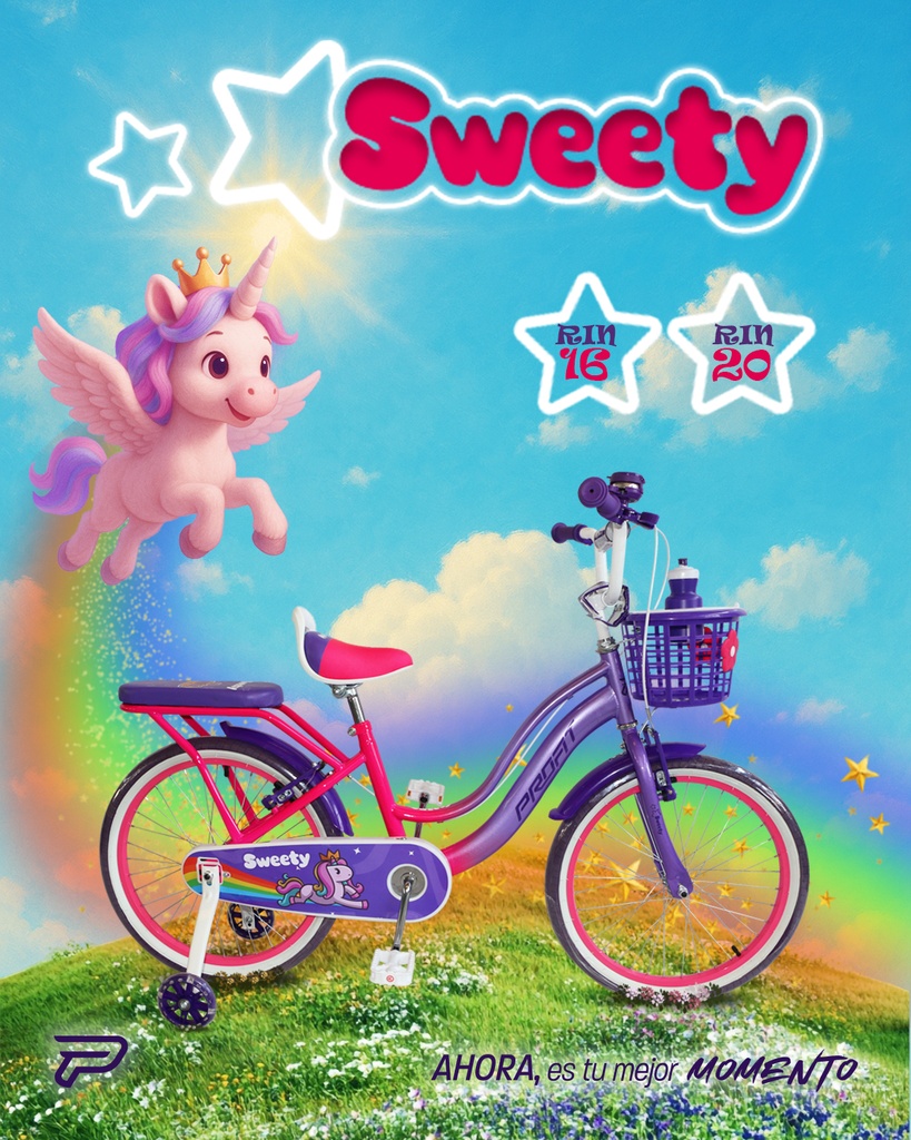 BICICLETA 16er PROFIT SWEETY 1 VEL MORADO-ROSADO