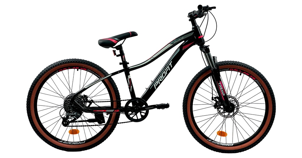 BICICLETA PROFIT 24er DALLAS X2 8.1 VEL S NEGRO/ROSADO EN CAJA IND. ENSAMBLE PARCIAL