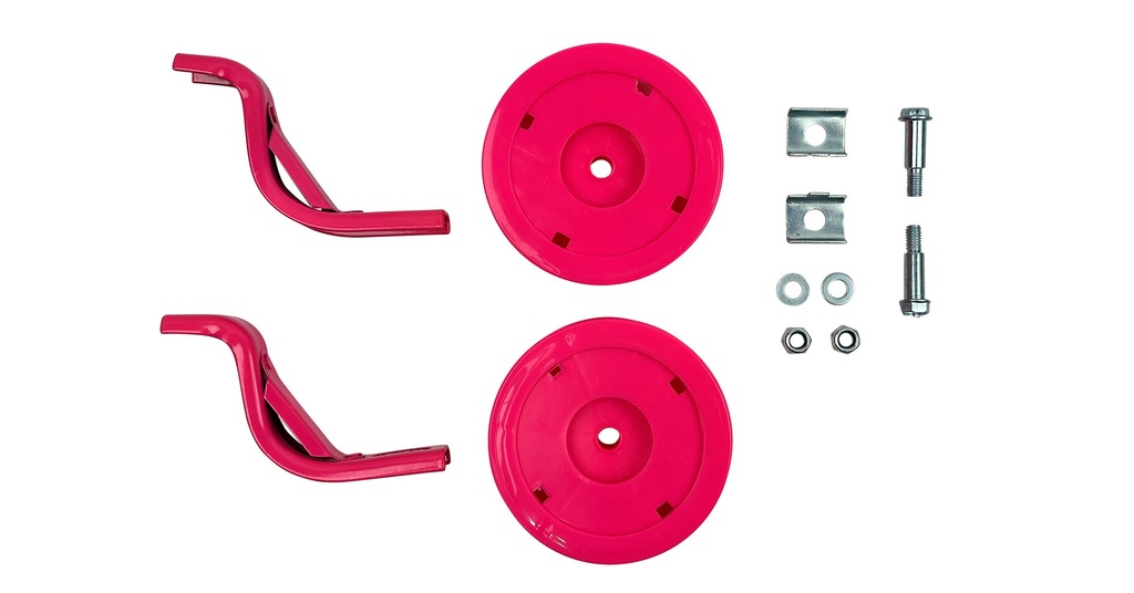 AUXILIARES 12 REFORZADA RUEDA CAUCHO ROSADA