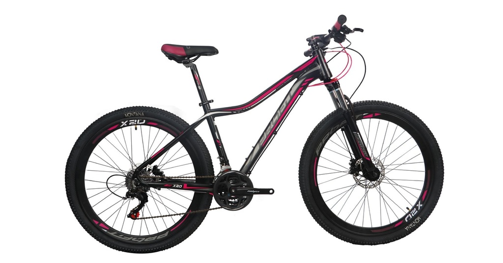 BICICLETA 29er MONTANA X20 MAX 9 VEL XS NEGRO/ROSADO