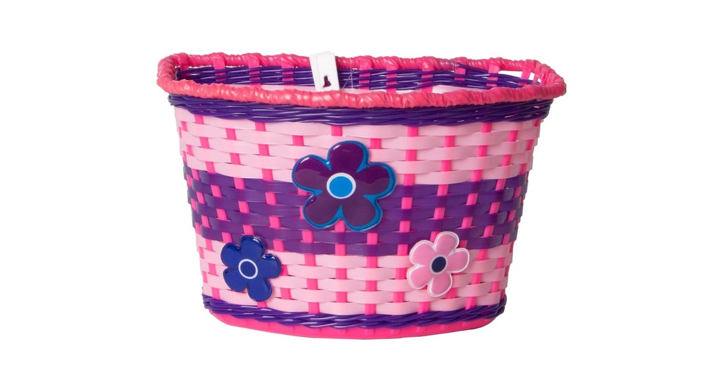 CANASTA 16” MIMBRE  SWEETY BIKE ROSADO/MORADO