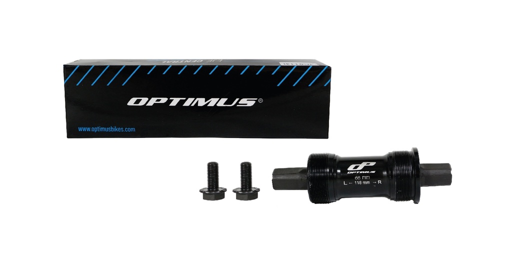 EJE CENTRAL CARTUCHO OPTIMUS/TREMP ALUMINIO CON TORNILLOS L:118mm