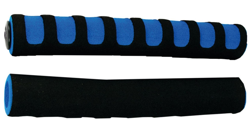 FORRO DE ESPUMA P/DIR CRA 220mm GRUESO C/DEDOS,DOS TONOS,4 UNI/JGO,C/TAPONES,COLOR NEGRO/AZUL