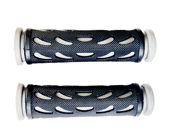 MANGO OPTIMUS PLASTICO NEGRO FRANJAS GRISES 128MM