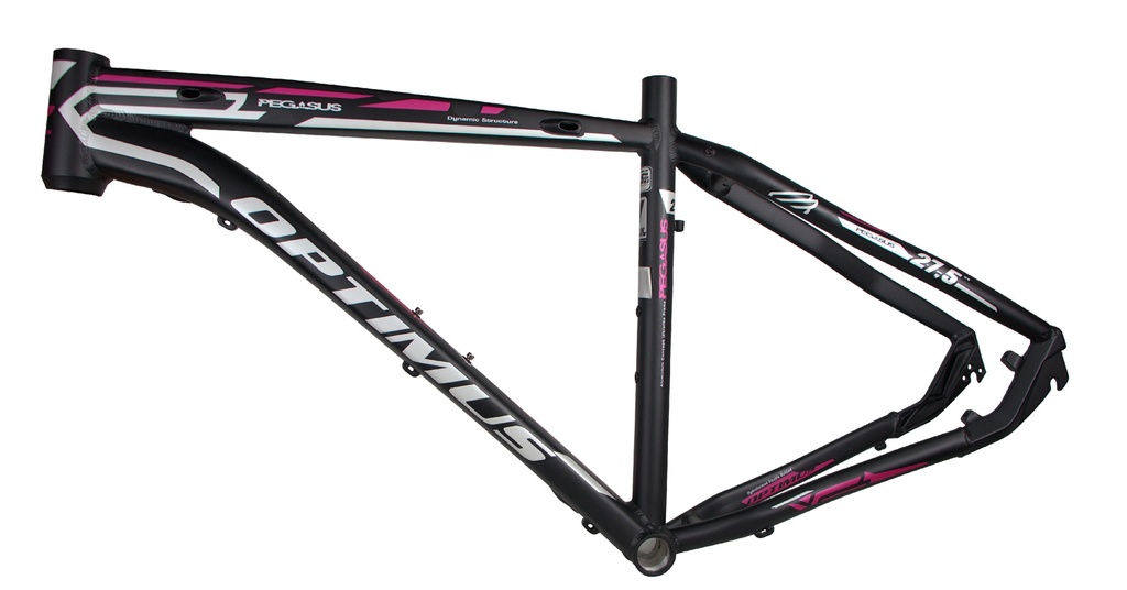 MARCO ALUMINIO MTB 27,5 OPTIMUS PEGASUS POST MOUNT INT,C/ROUTING INT,NEGRO/ROSADO MAT TALLA 18.5