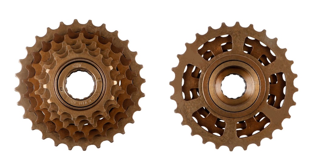 PACHA ROSCADA 6 VELOCIDADES MARRON 14-28T TRIDIAMOND CON CAJA INDIVIDUAL