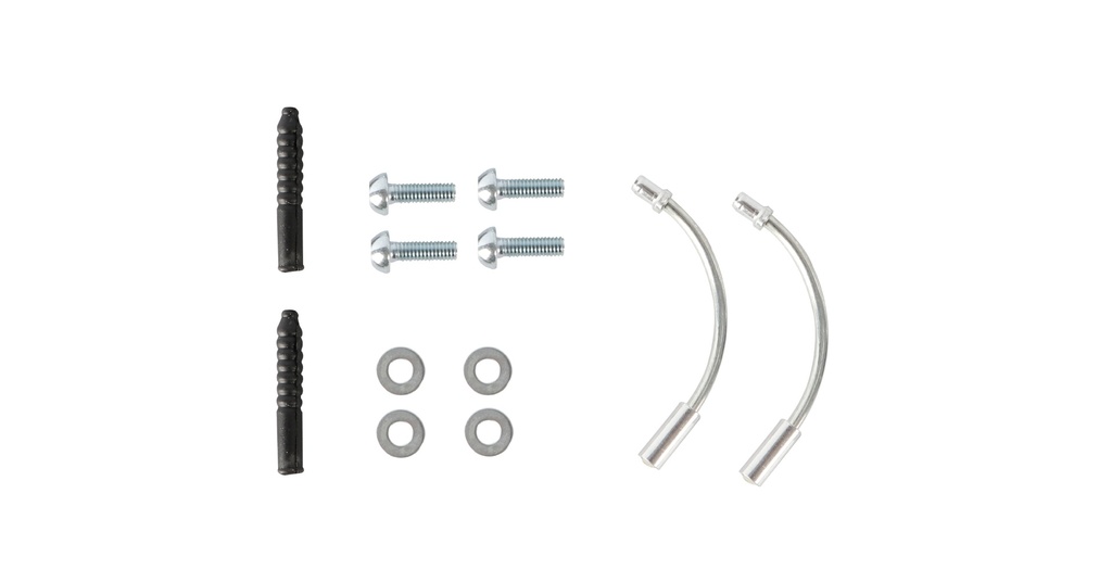 JUEGO DE PASADORES P/FRENO V-BRAKE 12 PIEZAS: ANGULOS  CAUCHOS + TORNILLOS