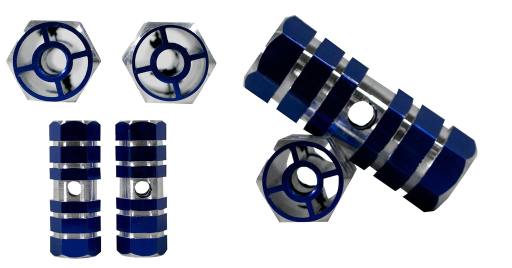 PORTAPIE ALUMINIO REDONDO GRAFILADO COLOR: AZUL