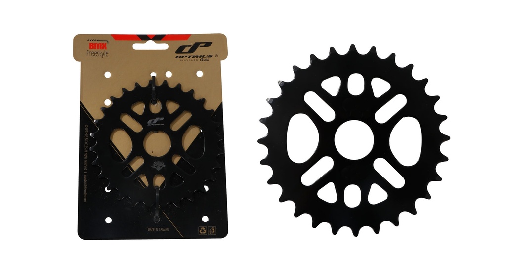 RELACION OPTIMUS 28 DIENTES. ACERO 2,5MM. NEGRO