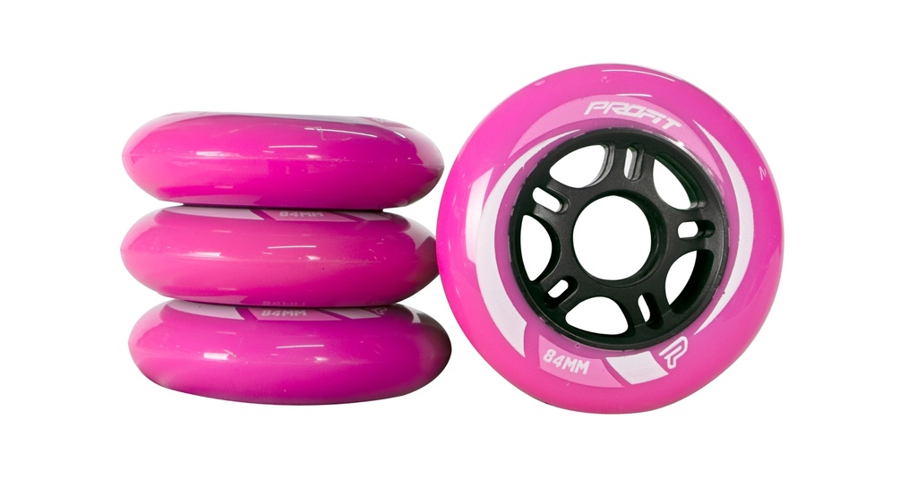 SET POR 4 RUEDAS PARA PATIN 84MM COLOR ROSADO