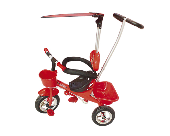 TRICICLO MILANETES PASEO CARPA CON MANILLAR ROSADO / CON ACCESORIOS REPOSAPIÉS, PARASOL